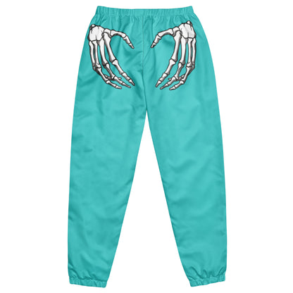 Unlimited Skeleton hands turquoise women’s track pants