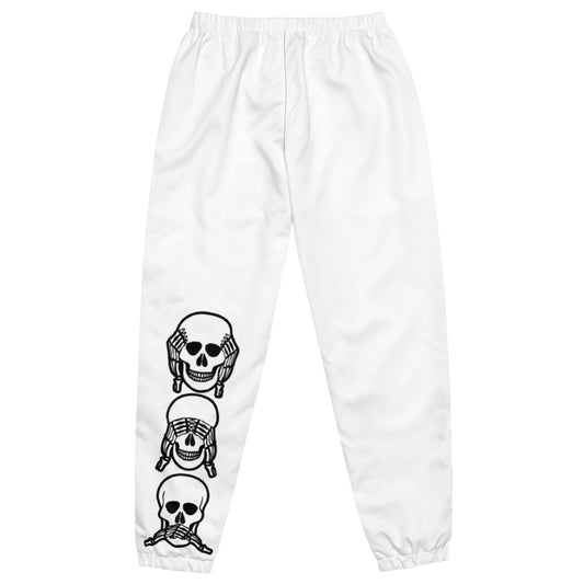 Unlimited Skeleton hands no evil Mens white Unisex track pants