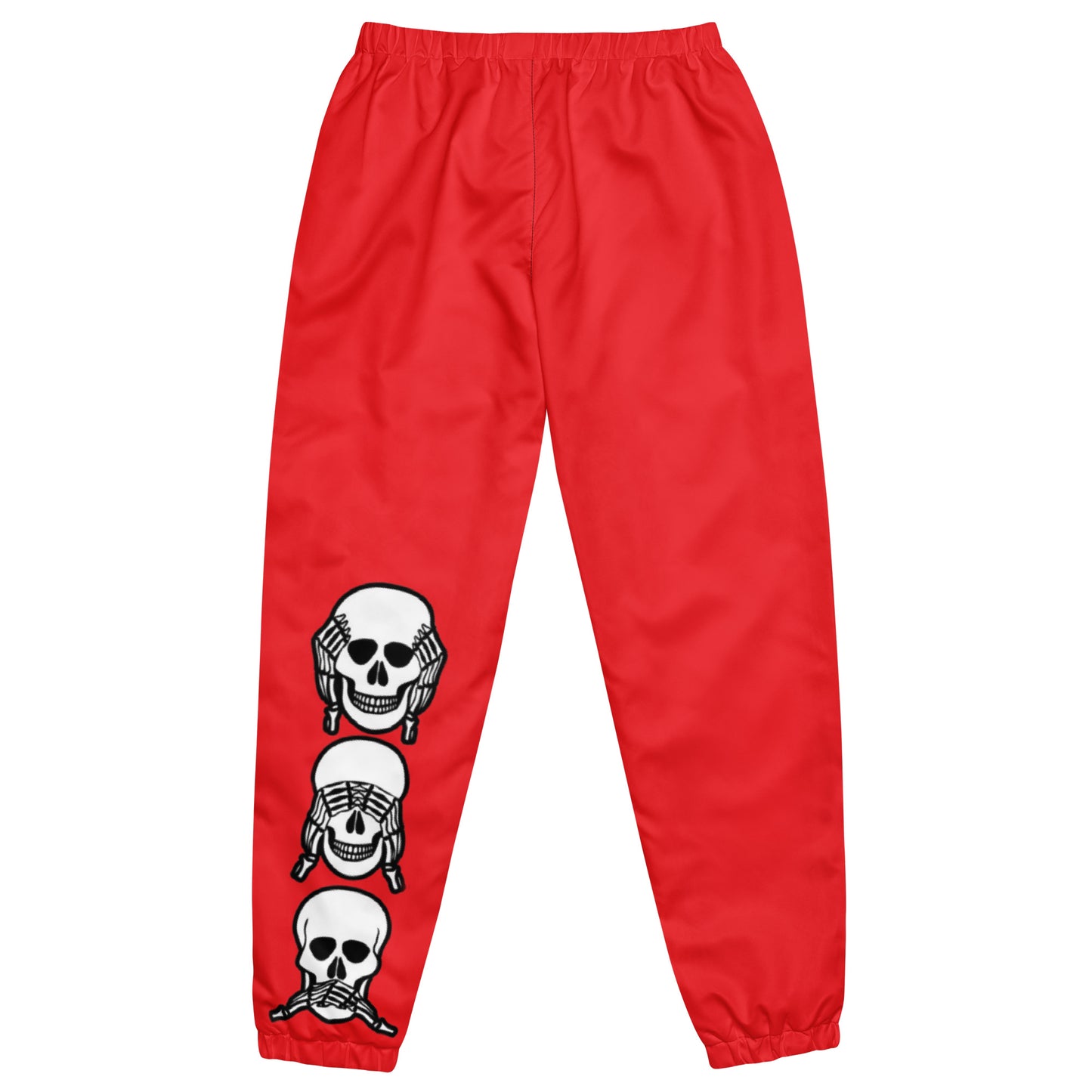 Unlimited Skeleton hands no evil Mens red Unisex track pants