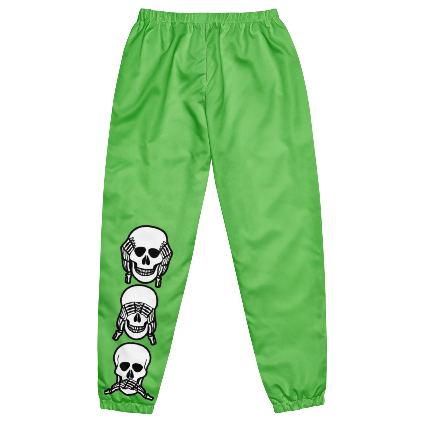 Unlimited Skeleton hands no evil Mens green Unisex track pants