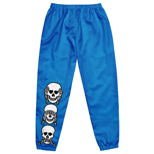 Unlimited Skeleton hands no evil Mens blue Unisex track pants