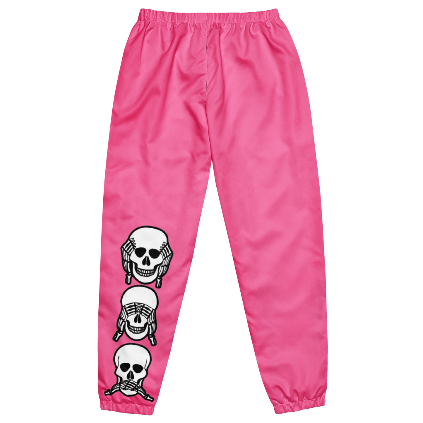 Unlimited Skeleton hands no evil Mens pink Unisex track pants