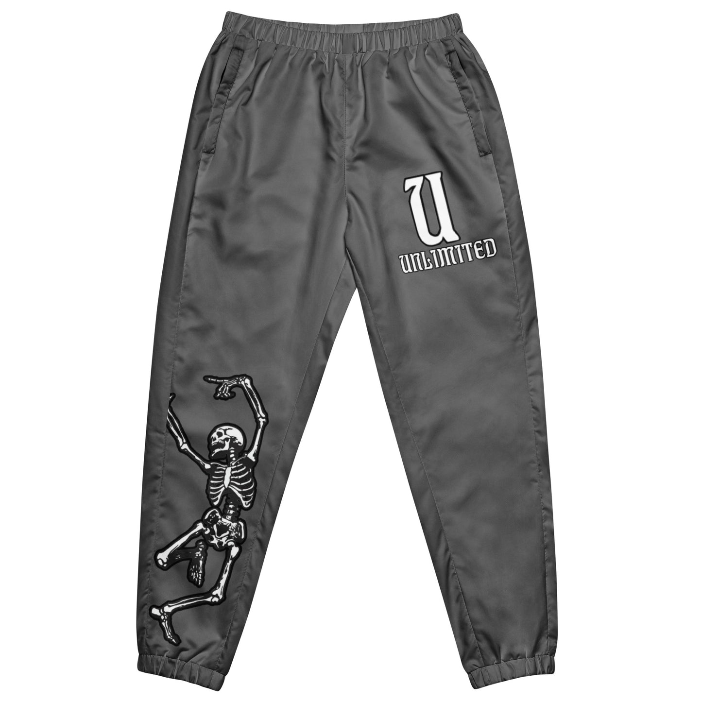 Unlimited Skeleton hands no evil Mens grey Unisex track pants