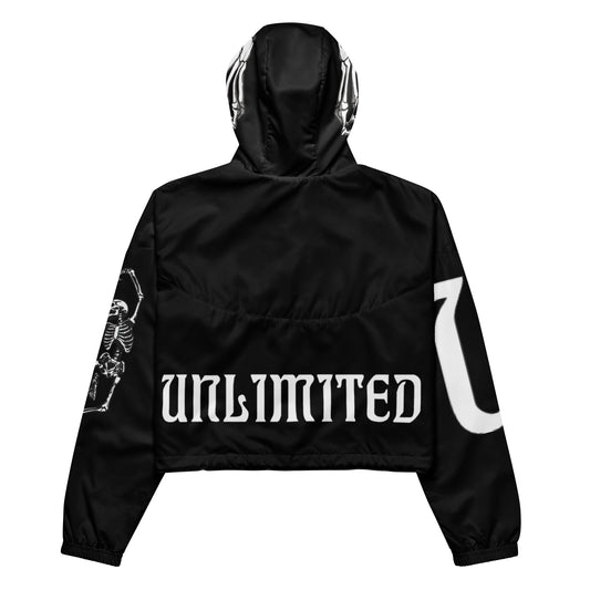 Unlimited Skeleton hands black Women’s cropped windbreaker