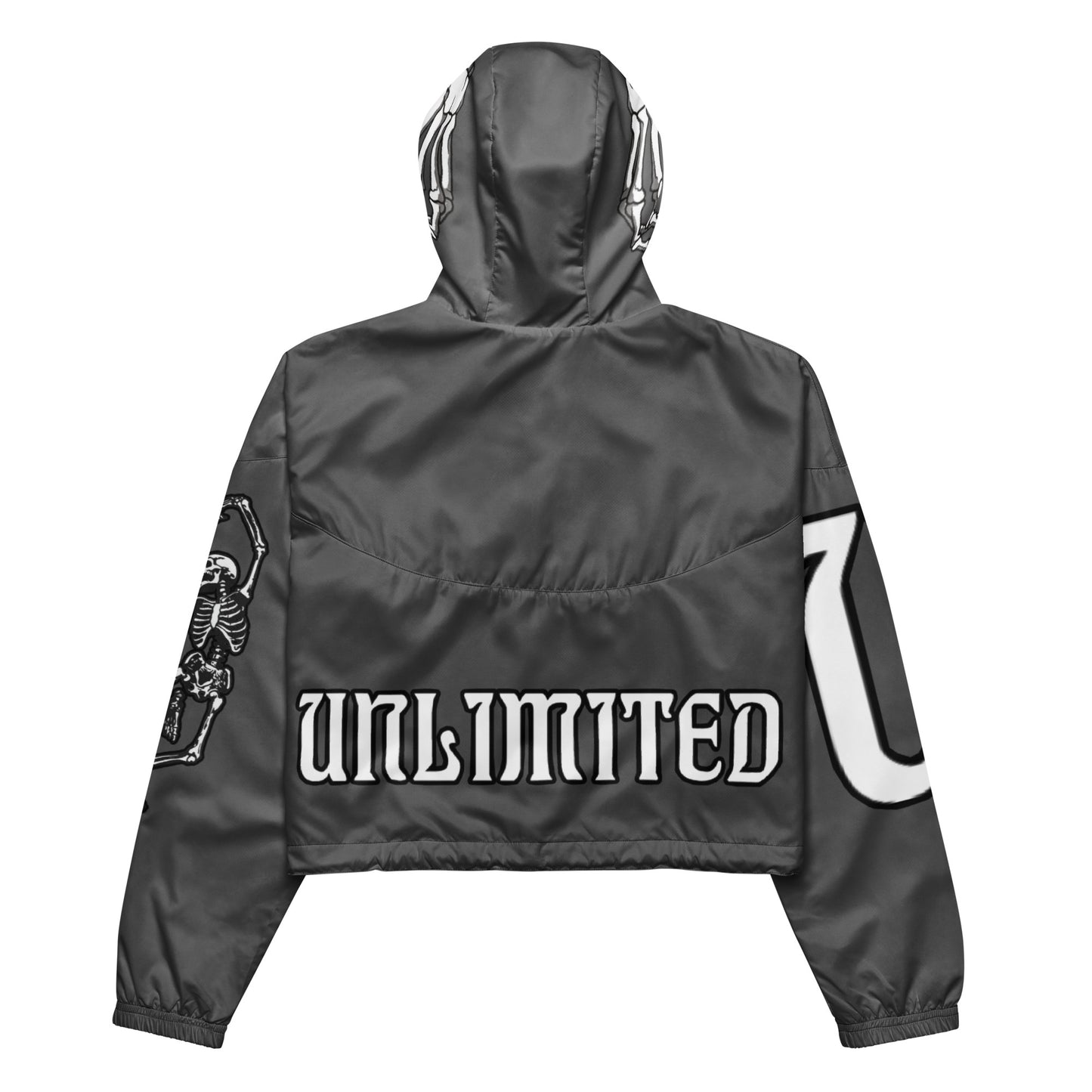 Unlimited Skeleton hands grey Women’s cropped windbreaker