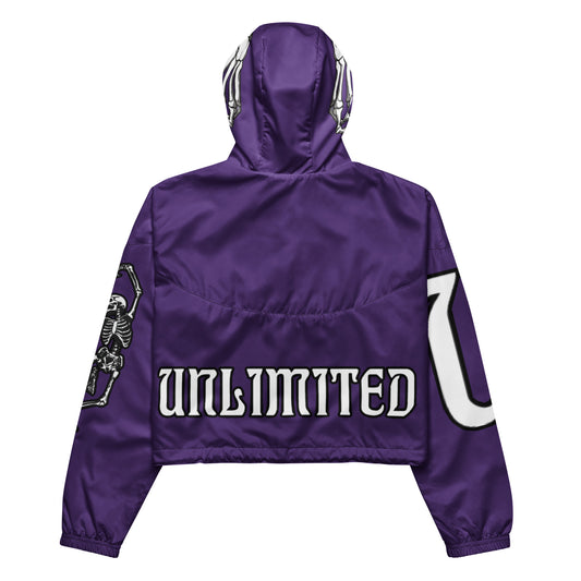 Unlimited Skeleton hands purple Women’s cropped windbreaker