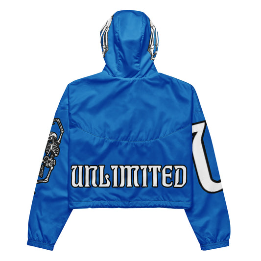 Unlimited Skeleton hands blue Women’s cropped windbreaker