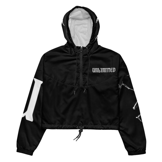 Unlimited Skeleton hands black Women’s cropped windbreaker