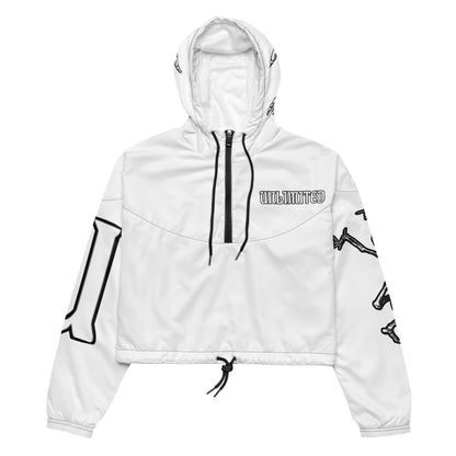 Unlimited Skeleton hands white Women’s cropped windbreaker