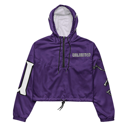 Unlimited Skeleton hands purple Women’s cropped windbreaker