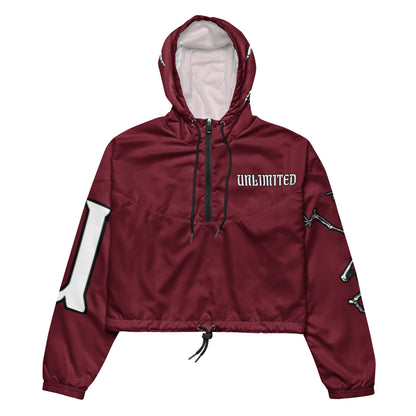 UNLIMITED burgundy Women’s cropped windbreaker