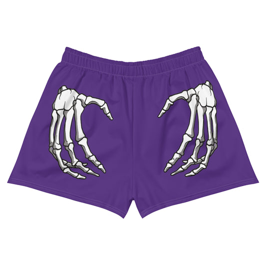 Unlimited Skeleton hands purple Women’s Recycled Athletic Shorts