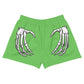 Unlimited Skeleton hands green Women’s Recycled Athletic Shorts