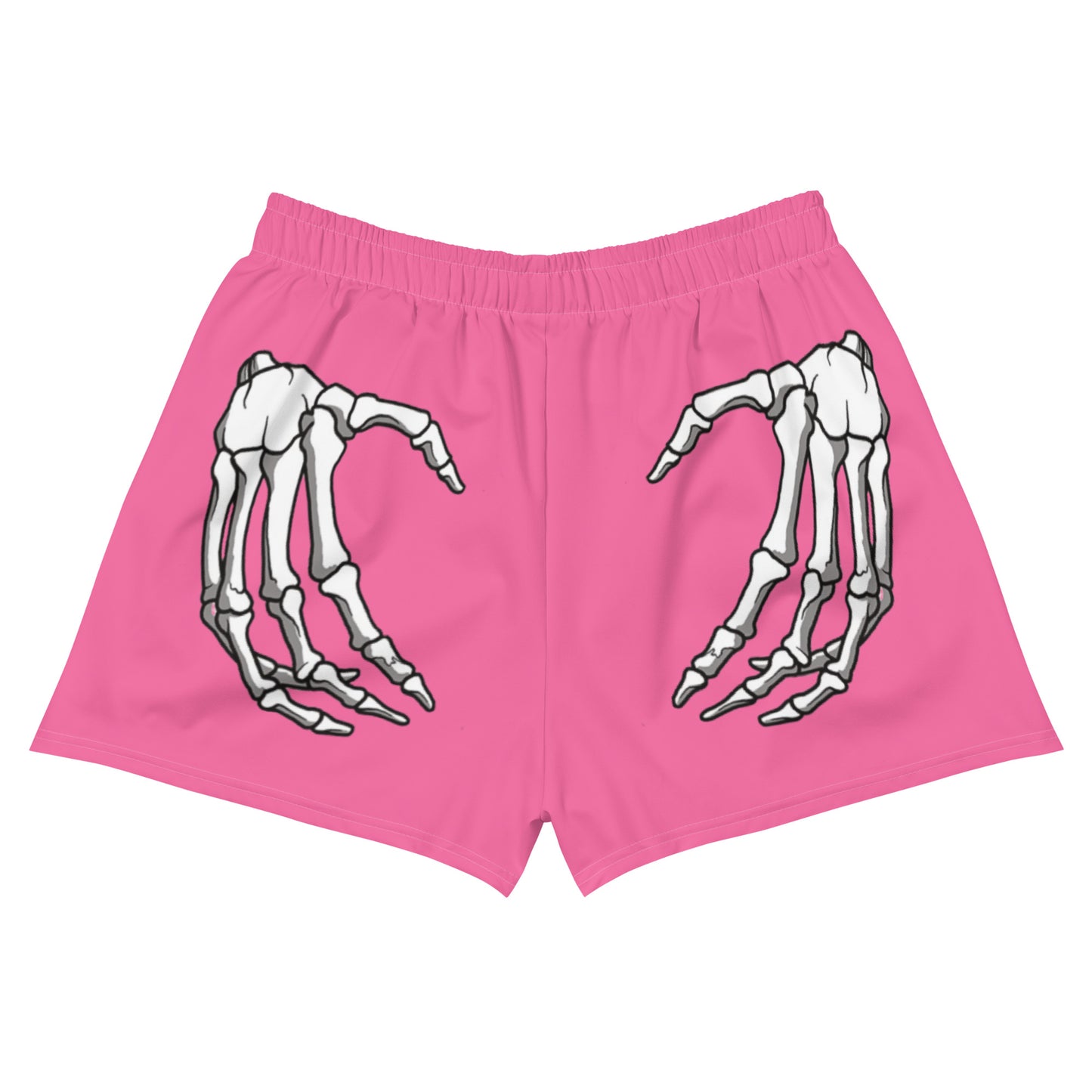 Unlimited Skeleton hands pink Women’s Recycled Athletic Shorts