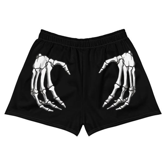 Unlimited Skeleton hands black Women’s Recycled Athletic Shorts