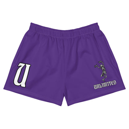 Unlimited Skeleton hands purple Women’s Recycled Athletic Shorts