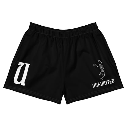 Unlimited Skeleton hands black Women’s Recycled Athletic Shorts