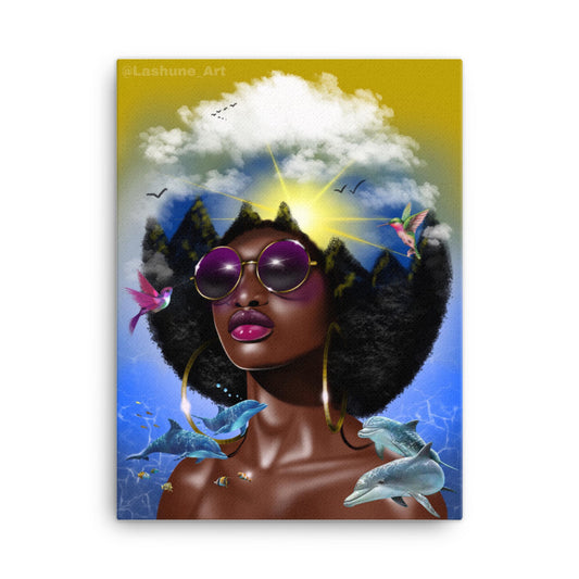 Afro Queen Canvas Lashune Art