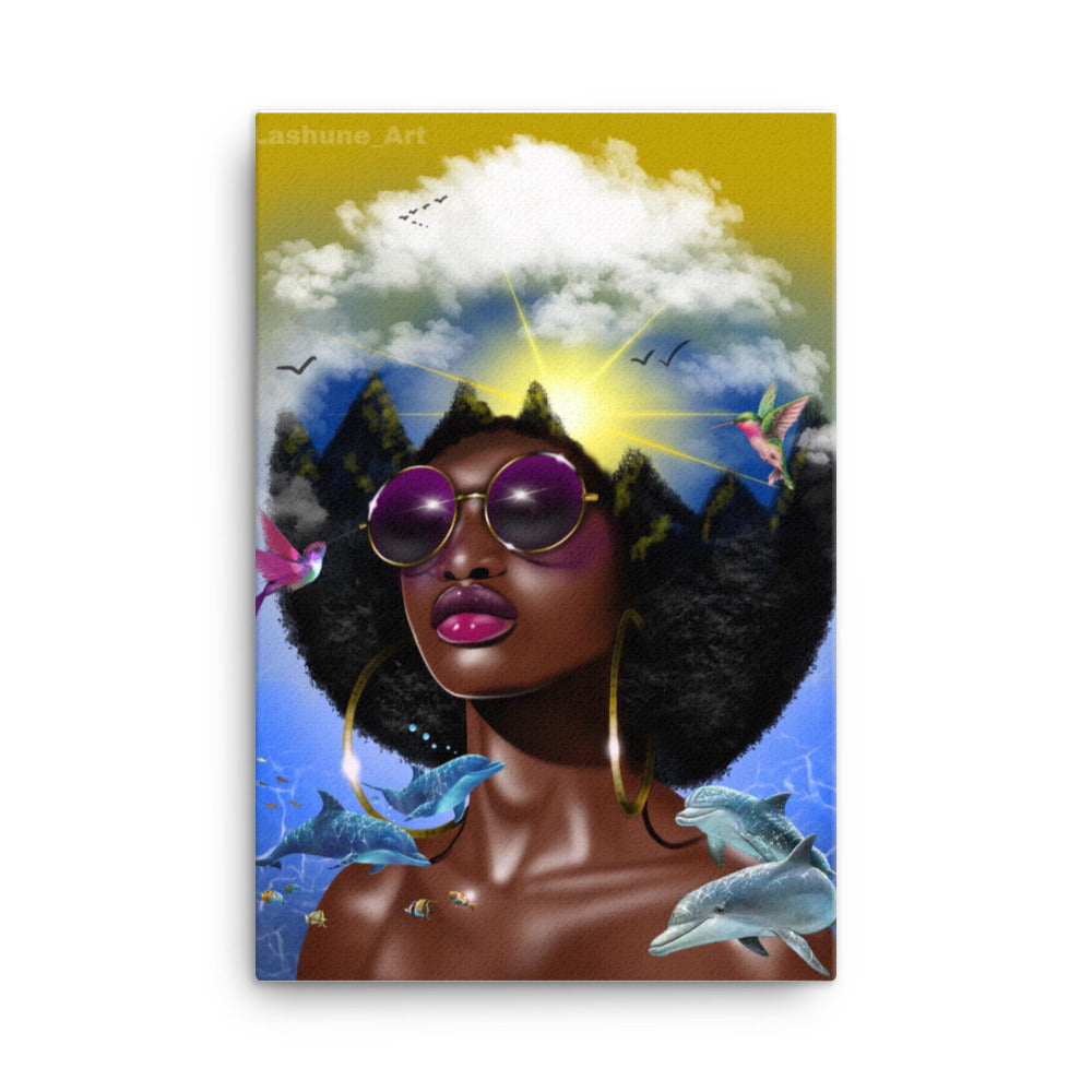 Afro Queen Canvas Lashune Art