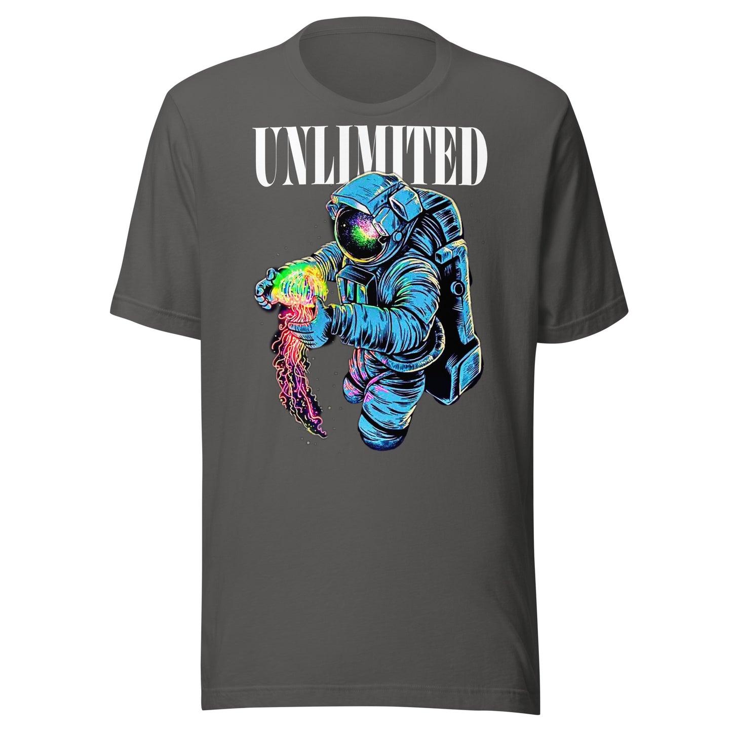 Unlimited astronaut + jellyfish Unisex t-shirt