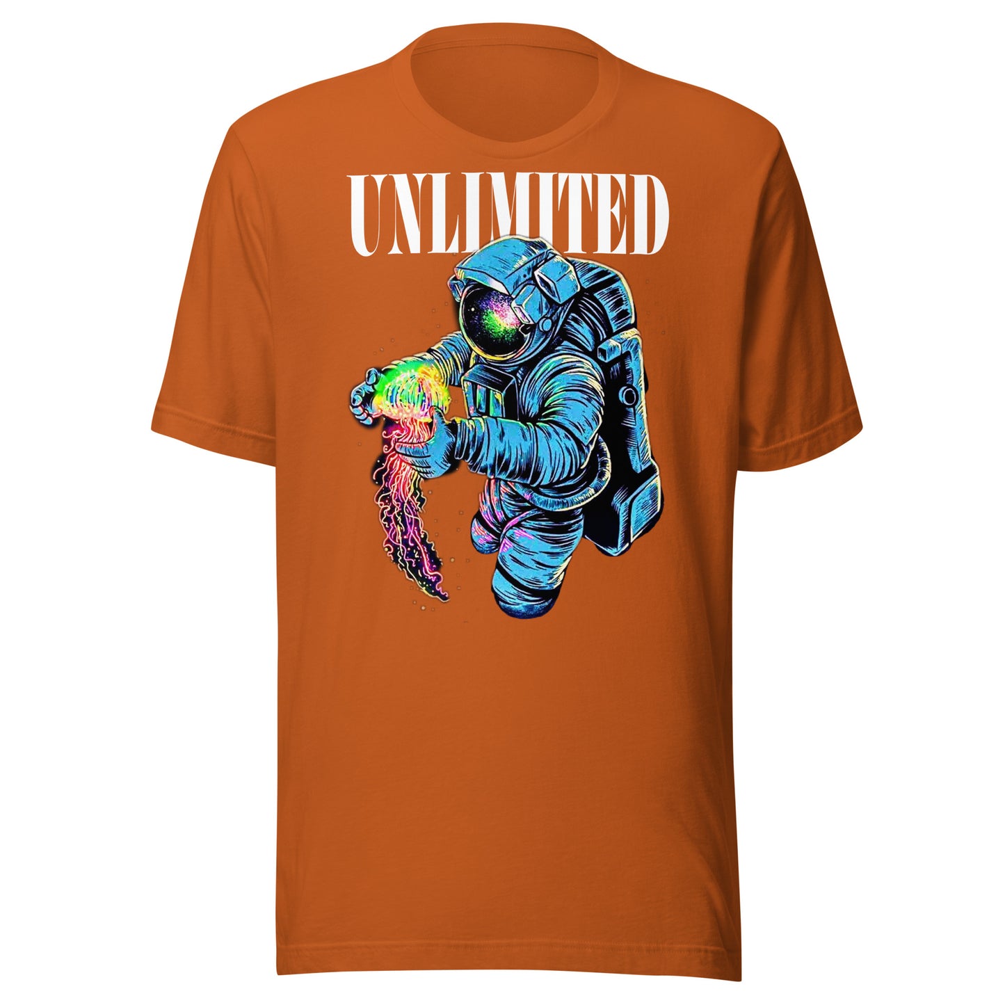 Unlimited astronaut + jellyfish Unisex t-shirt