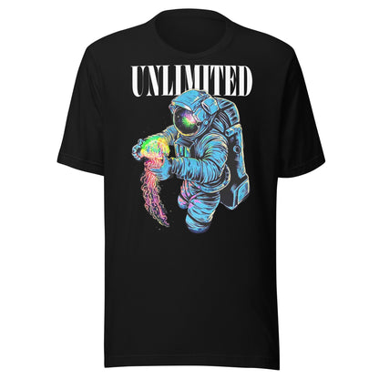 Unlimited astronaut + jellyfish Unisex t-shirt