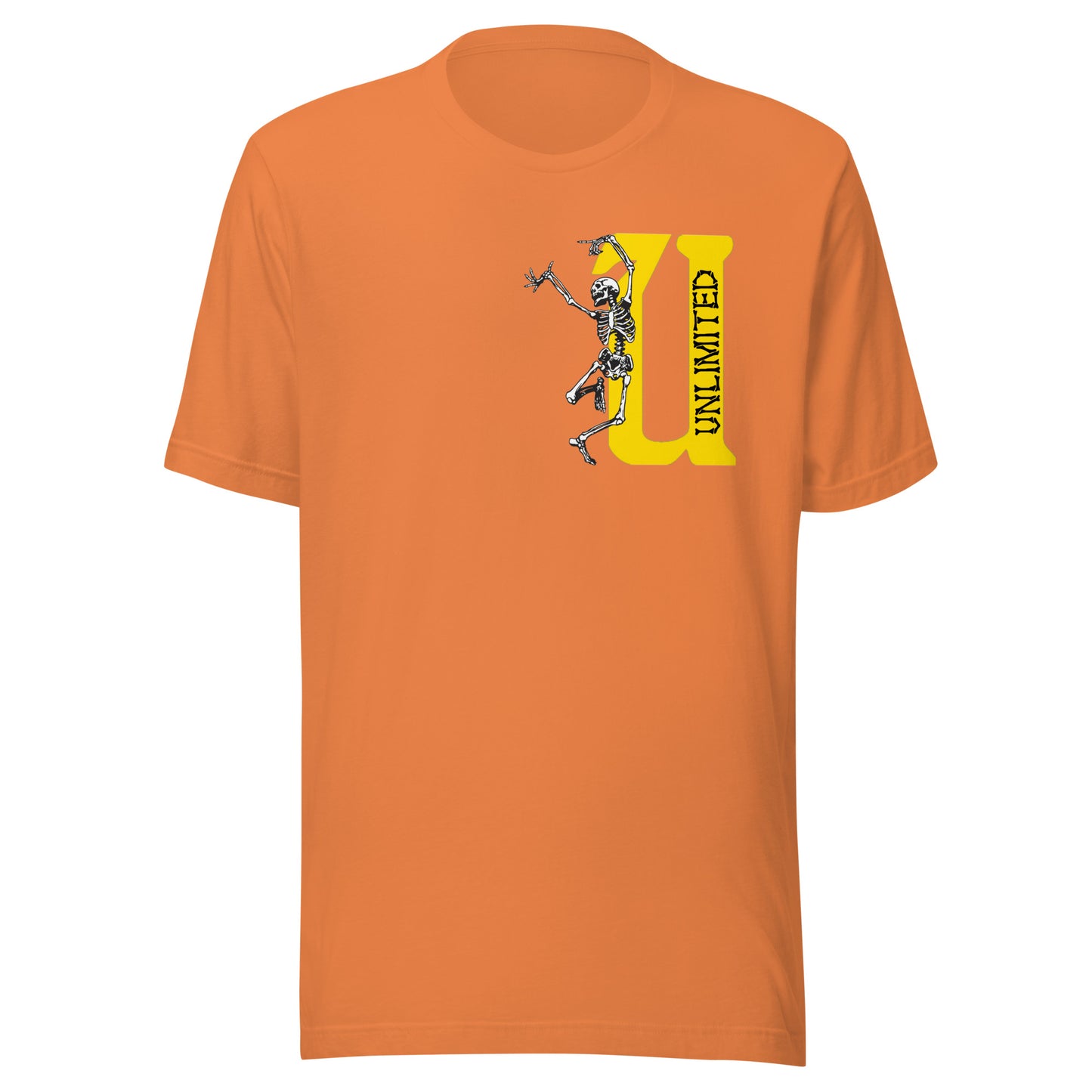 UNLIMITED dancing skeleton Unisex t-shirt yellow