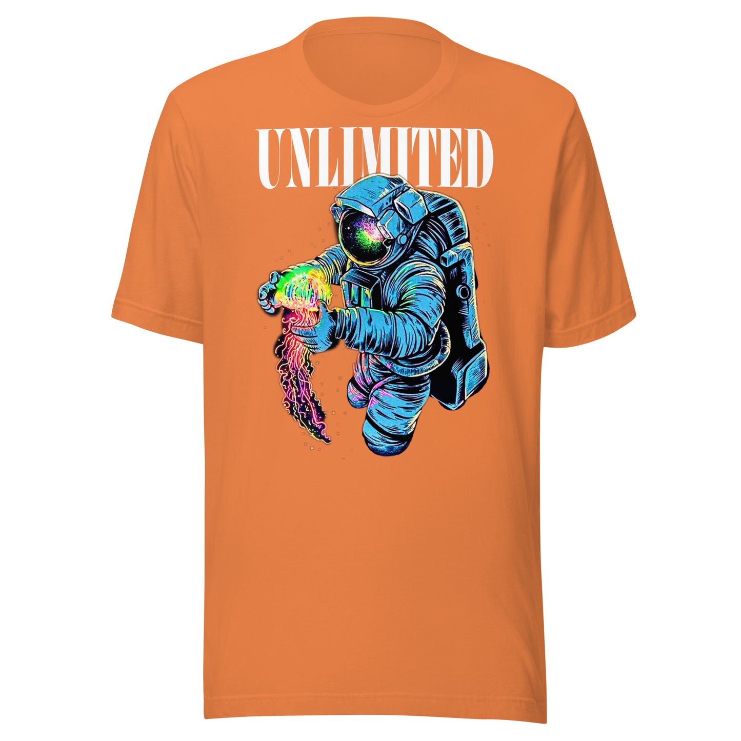 Unlimited astronaut + jellyfish Unisex t-shirt