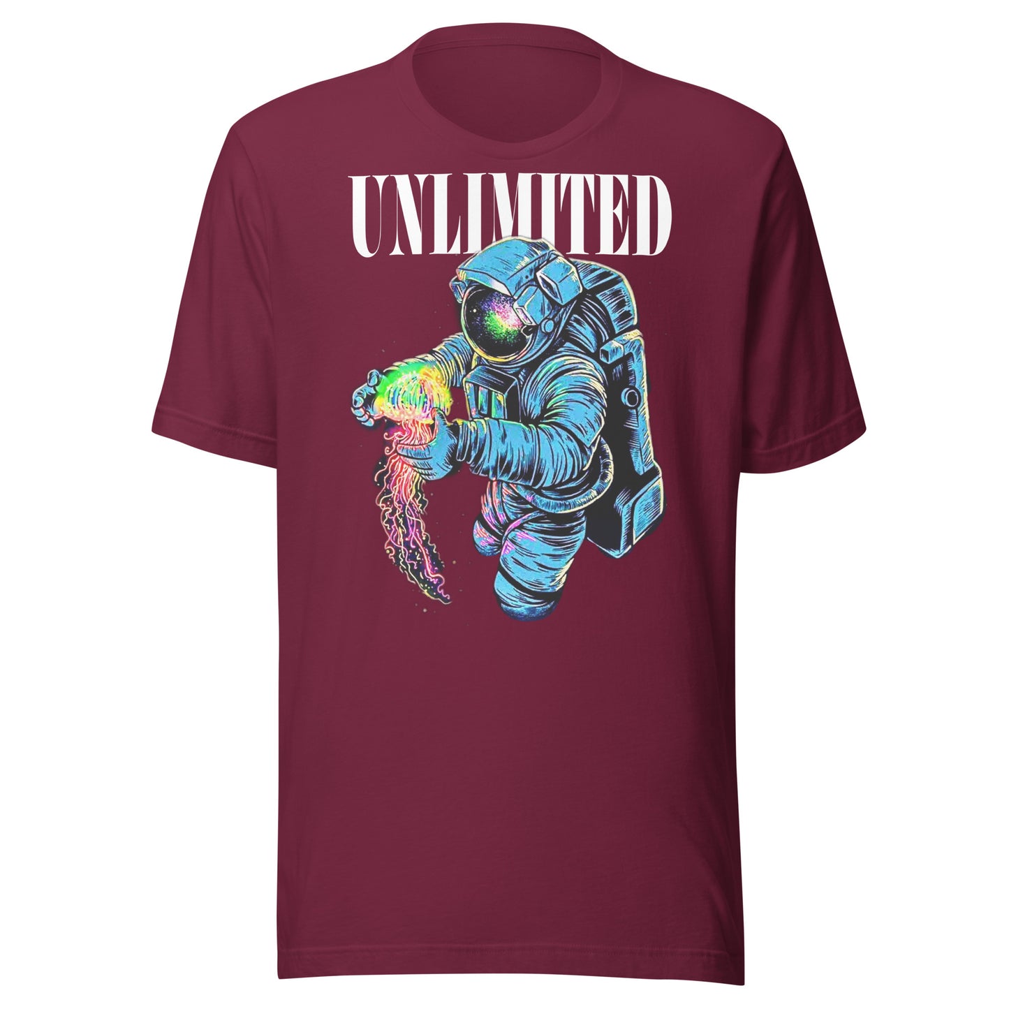 Unlimited astronaut + jellyfish Unisex t-shirt