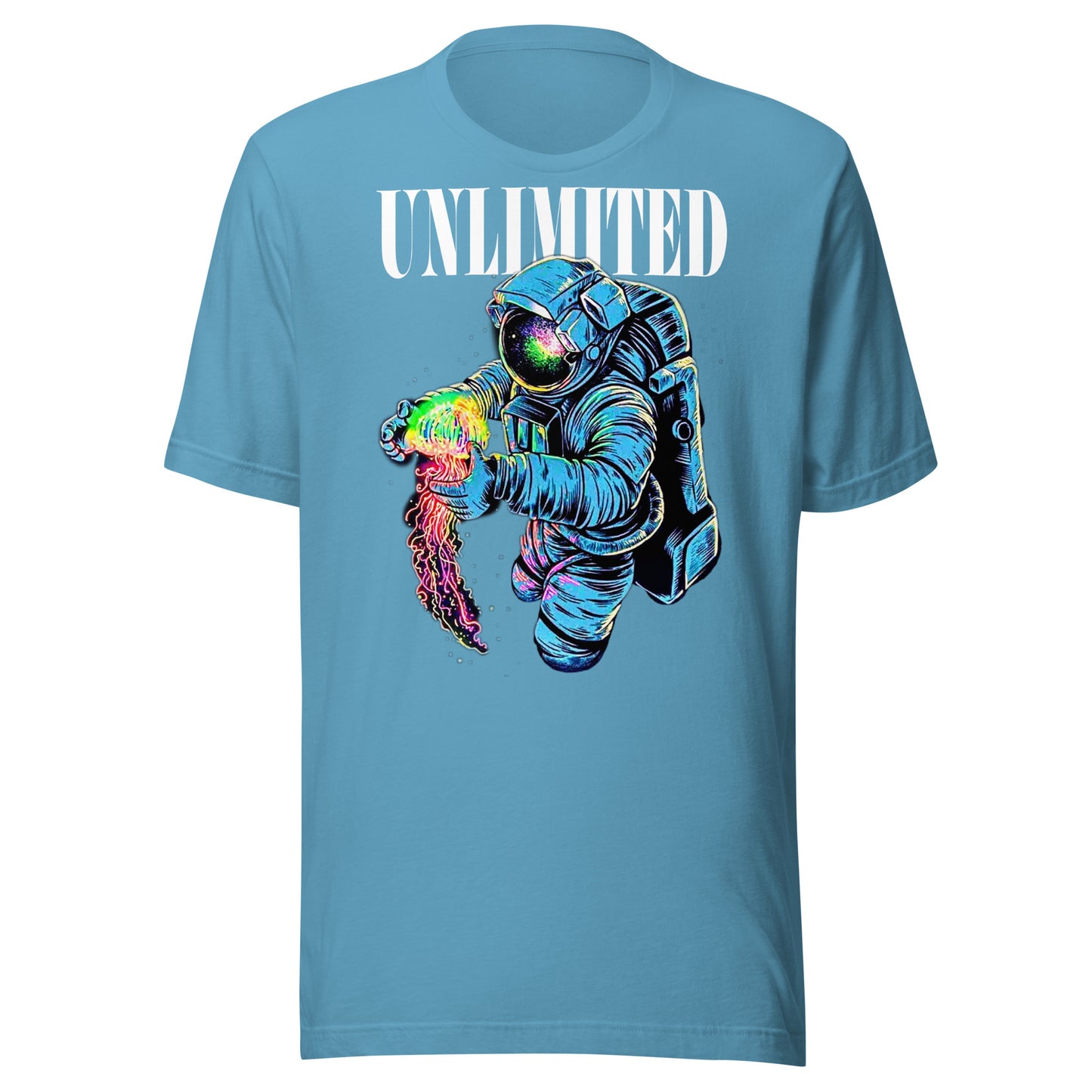 Unlimited astronaut + jellyfish Unisex t-shirt