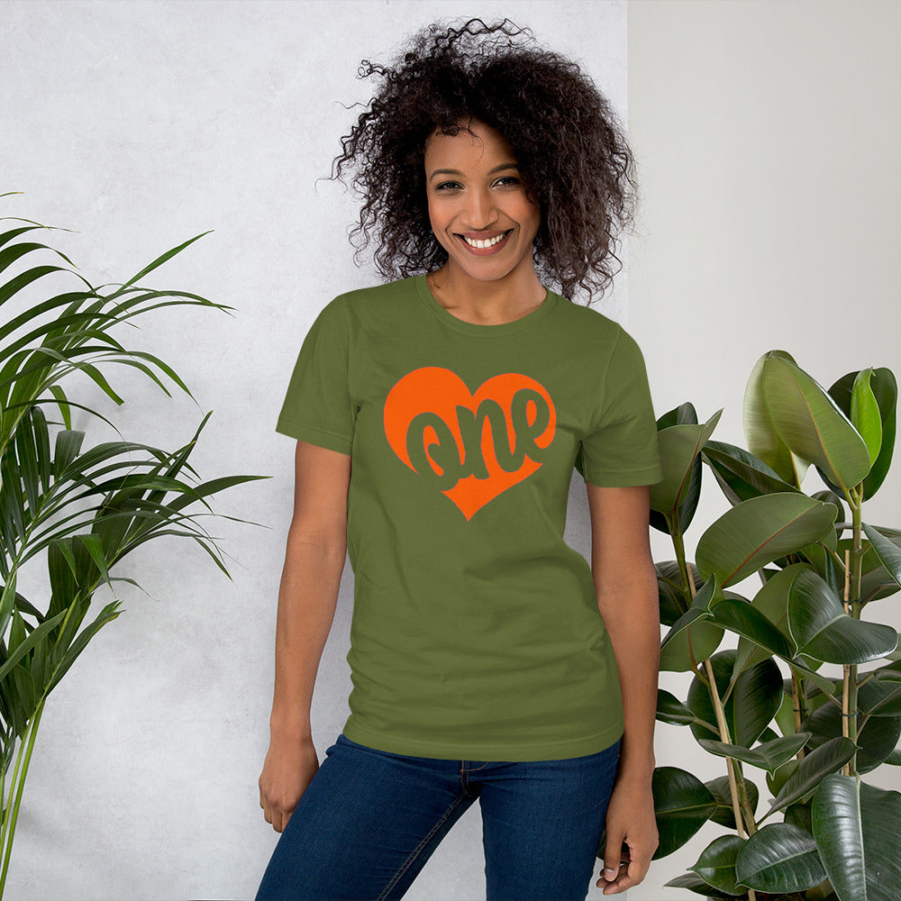 ONE LOVE orange Unisex t-shirt