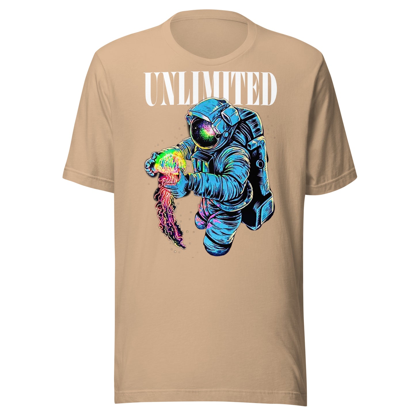 Unlimited astronaut + jellyfish Unisex t-shirt