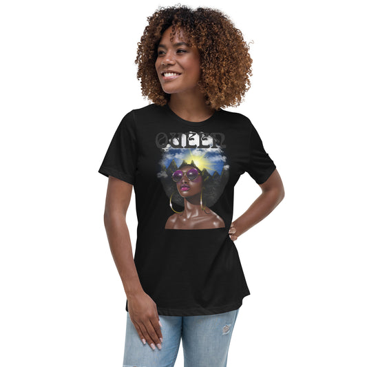 Afro Queen Women's Relaxed T-Shirt Lashune Art