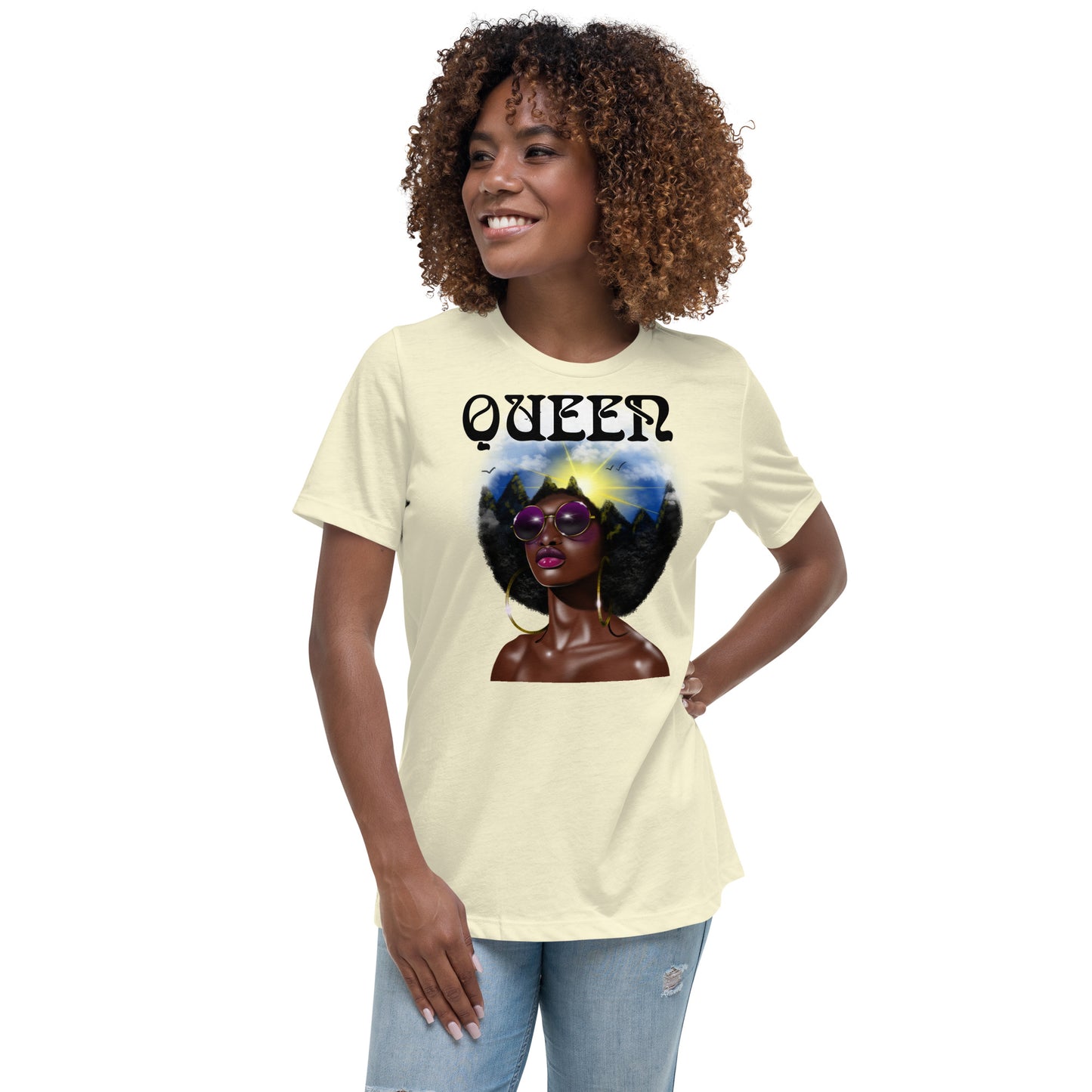 Afro Queen Women's Relaxed T-Shirt Lashune Art