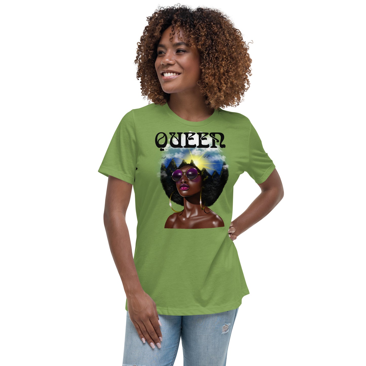 Afro Queen Women's Relaxed T-Shirt Lashune Art