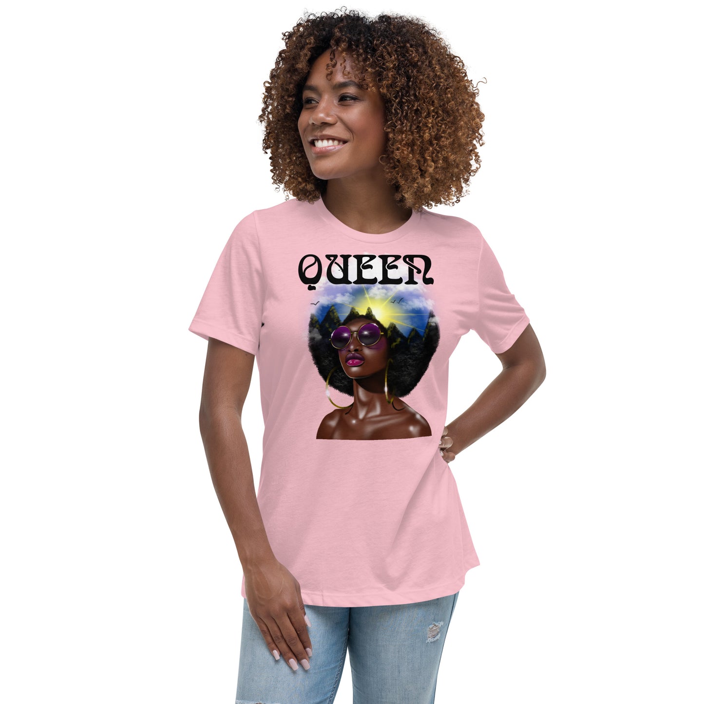 Afro Queen Women's Relaxed T-Shirt Lashune Art