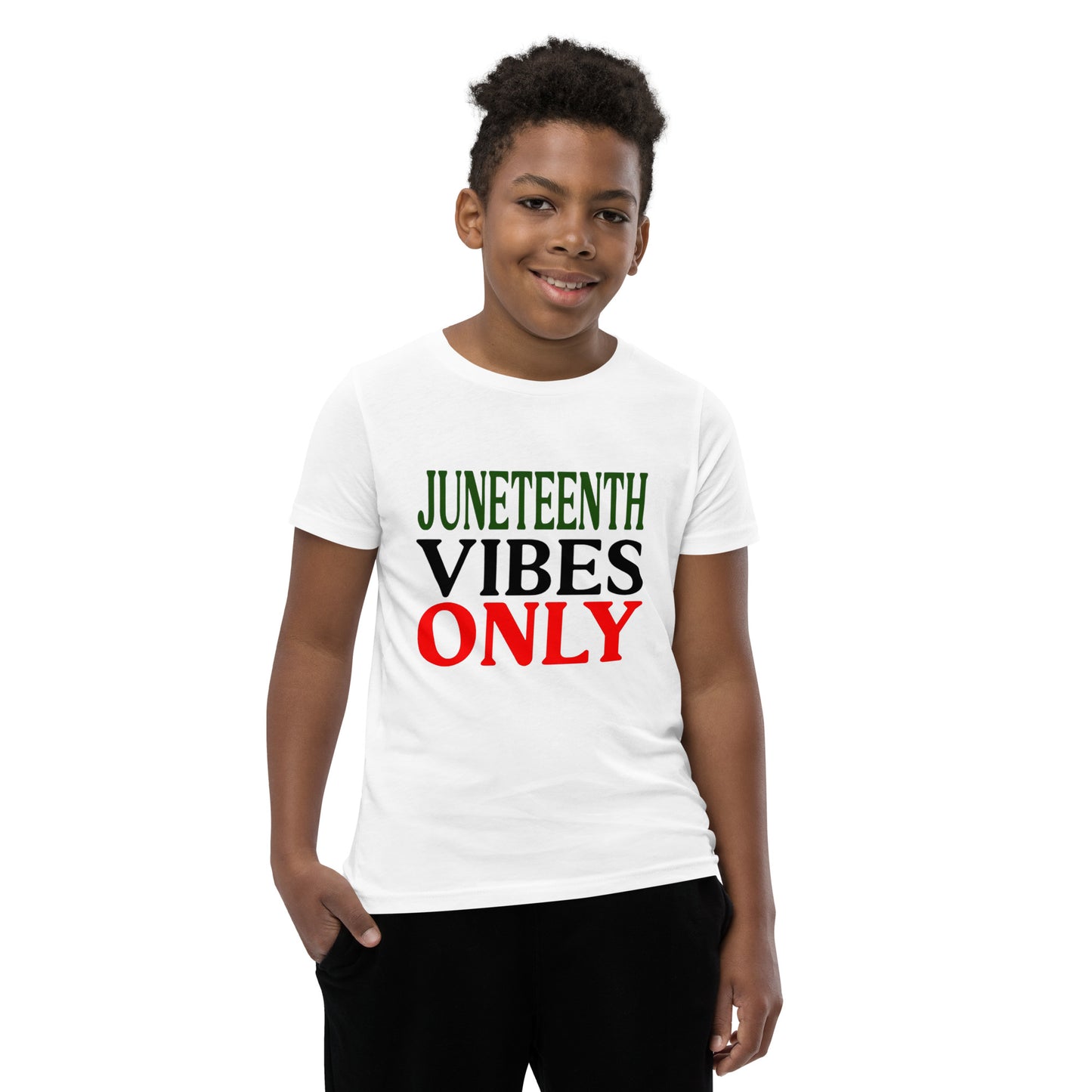 JUNETEENTH VIBES ONLY Youth Short Sleeve T-Shirt DDTM